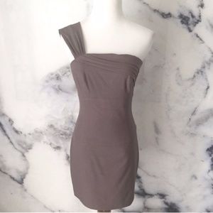 Black Halo one-shoulder mini dress